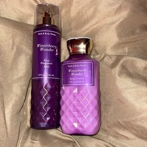bath and body works lotion and perfume. winter berry wonder.